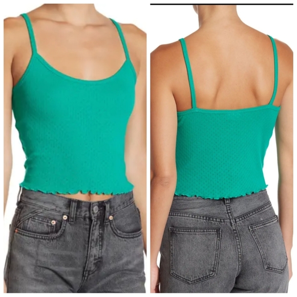 Abound pointelle cami tank top M green - Picture 1 of 5